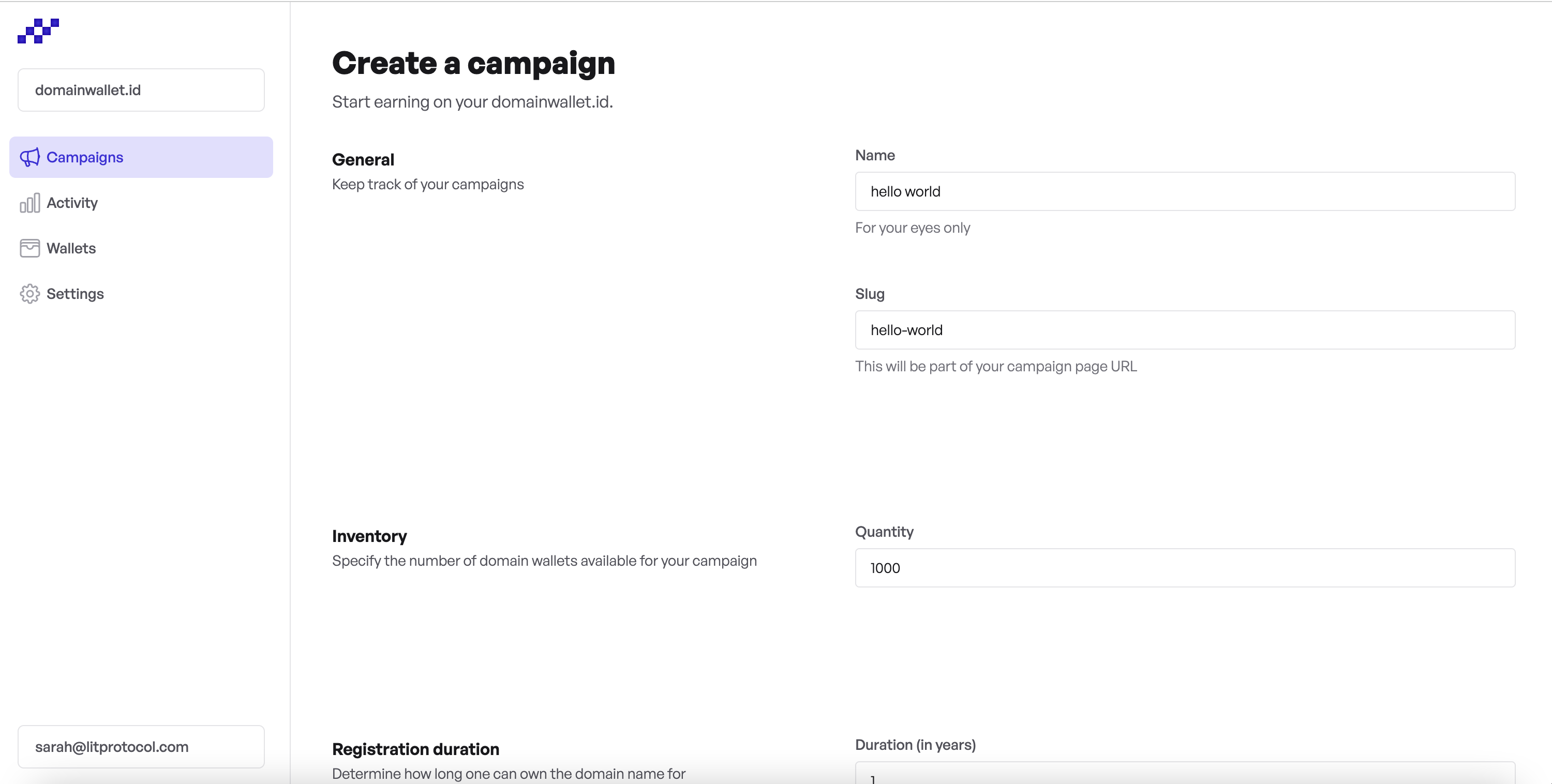 Create a campaign