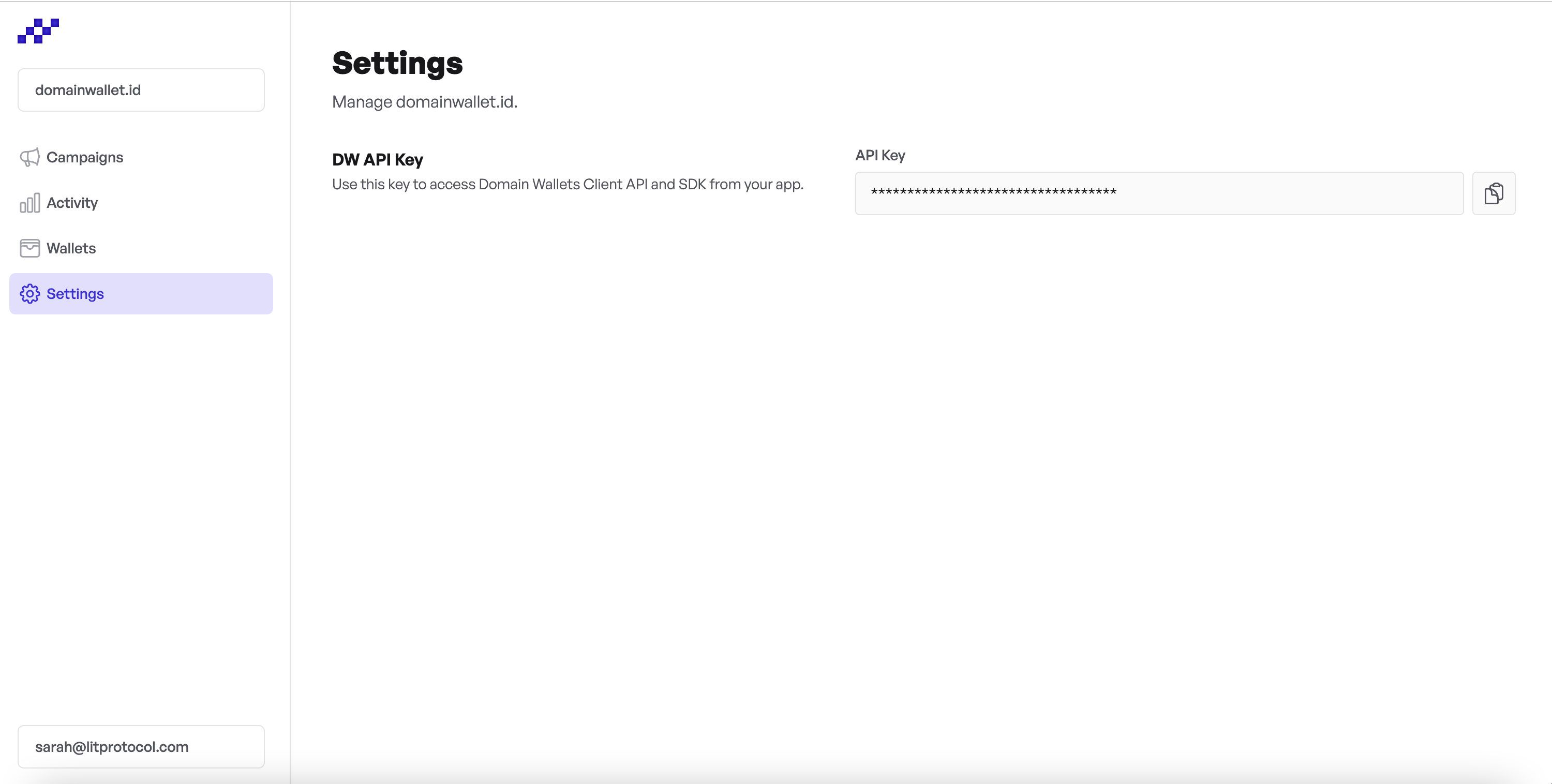 Domain settings